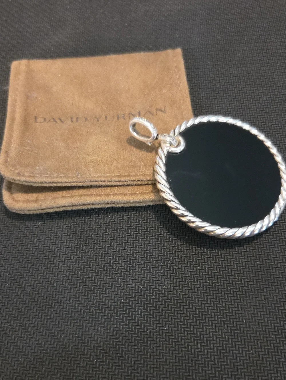David Yurman Black Onyx/Mother Of Pearl Elements Cable Enhancer Pendant